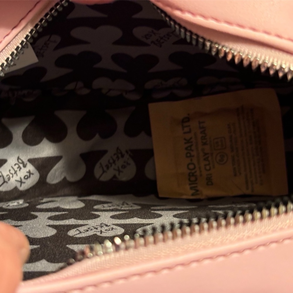 NWT•Betsey Johnson Blush Pink Glitter Kitschy Football🏈bag - Picture 8 of 10